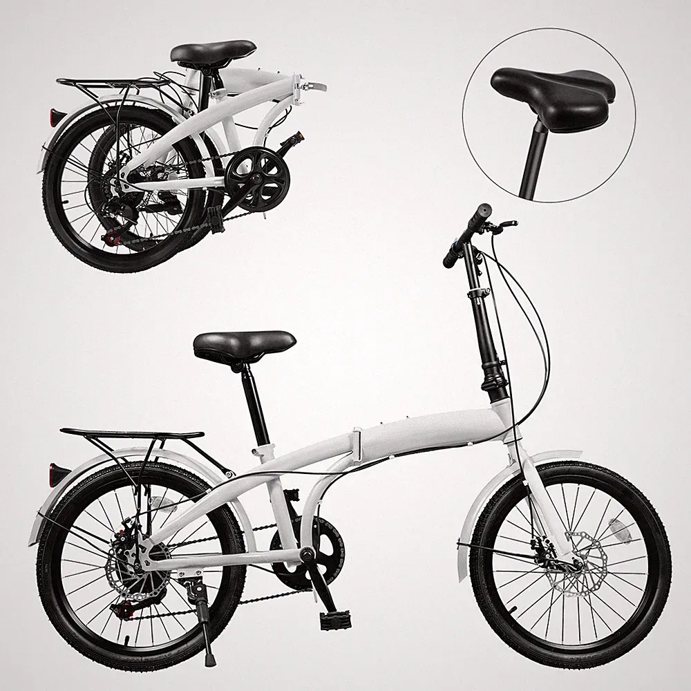 20 inch Folding Bike with 7 Speed Gears Foldable Bicycle Adjustable Seat SALE!
