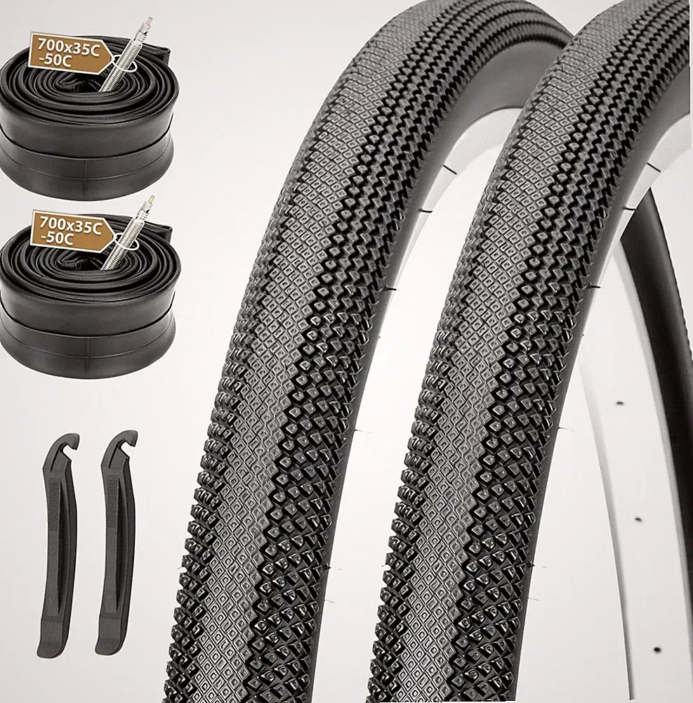 700C Gravel Bike Tires Set: 2-Pack 700X38C/700X40C/700Cx42C Folding Bicycle Tir