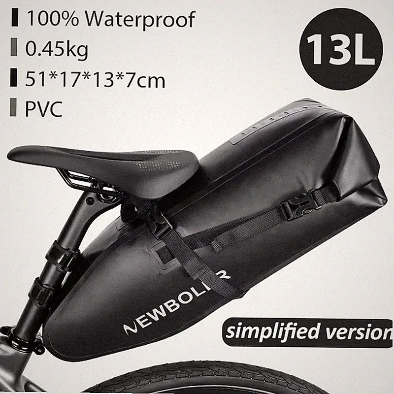 Bicycle Bag Waterproof 13L Large Capacity Bicycle Saddle Bag Bicycle Foldable Ta