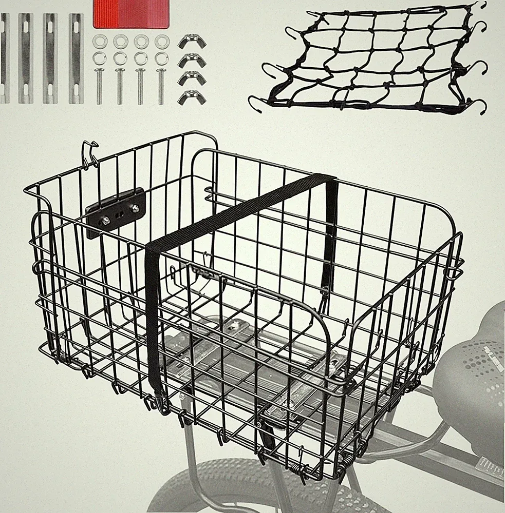 Bike Basket Rear,Foldable Large Capacity Rear Bike Basket,Rear Bicycle Basket...