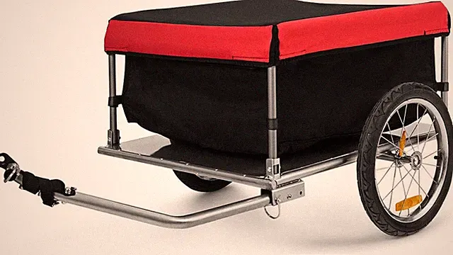 Bike Cargo Trailer, Foldable Bicycle Trailer with 16” Wheels, Removable Cover, O