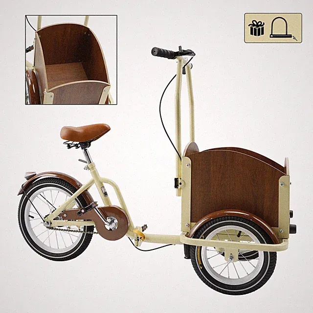Children/Lady Folding Pet Dog Bicycle Cart Reverse Three-wheel Bike E4