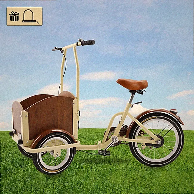Children/Lady Folding Pet Dog Tricycle Cart Reverse Three-wheel Bike