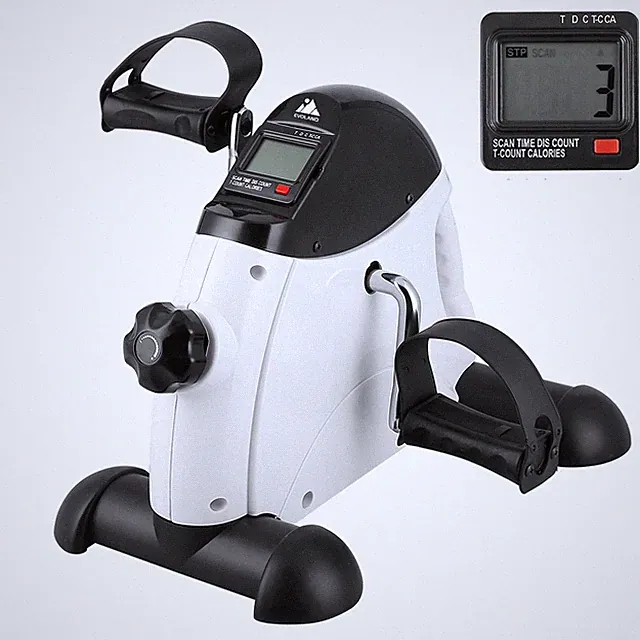 Evoland Foldable Mini Pedal Exerciser Arm Leg Under Desk Bike LCD US Home Office