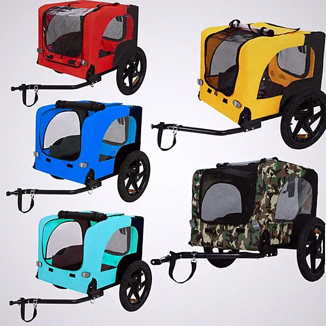 Foldable Pet Bicycle Trailer Stroller 66lb Load Waterproof Dog Cat Bike Carrier