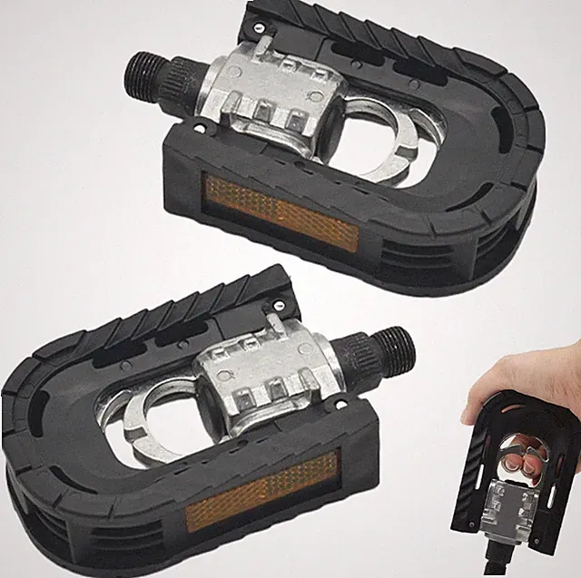 Folding Aluminum Bike Pedals with Reflective Strips for MTB & E-Bikes