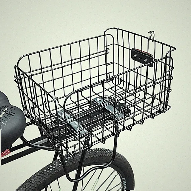Folding Bike Foldable Bikes Pannier Front Basket Easy Larger, Rear basket