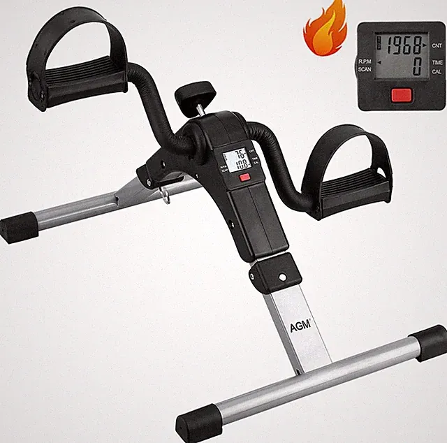 Folding Pedal Exerciser, Mini under Desk Bike - Portable Foot Hand Cycle Peddler