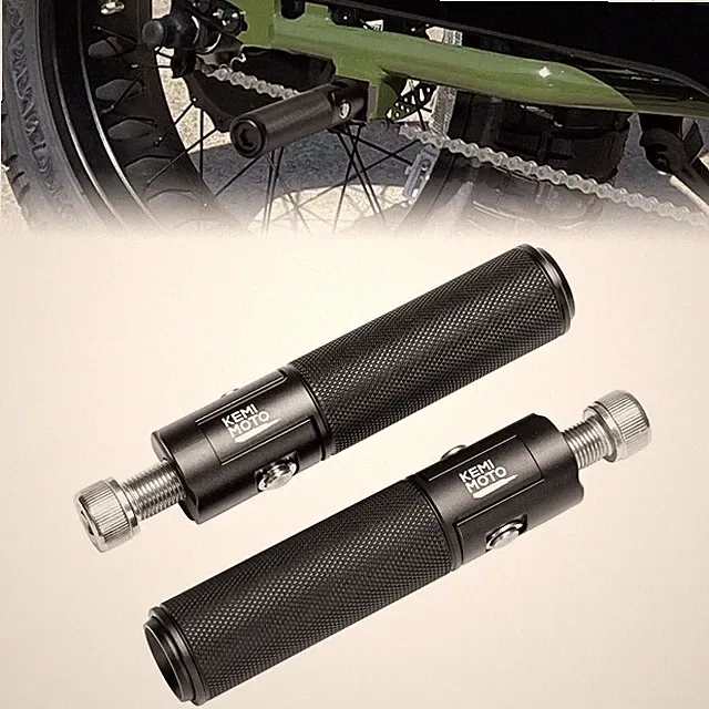 KEMIMOTO Folding Foot Pegs Universal M12 Install Bolts Electric Bike Black