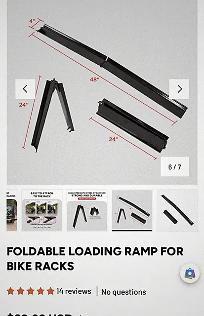 New In The Box Bike Rack Loading Ramp Foldable Alloy Steel Black