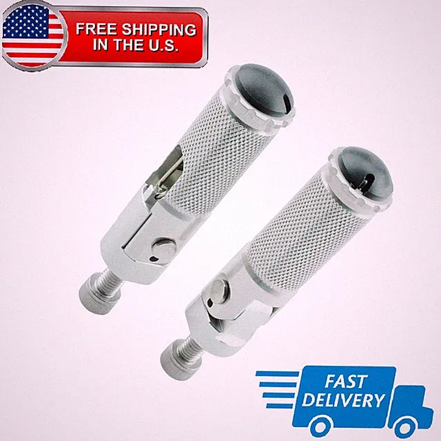 Pair Motorcycle Racing Bike Folding Footrest Footpegs Foot Rest Pegs Pedals 8MM