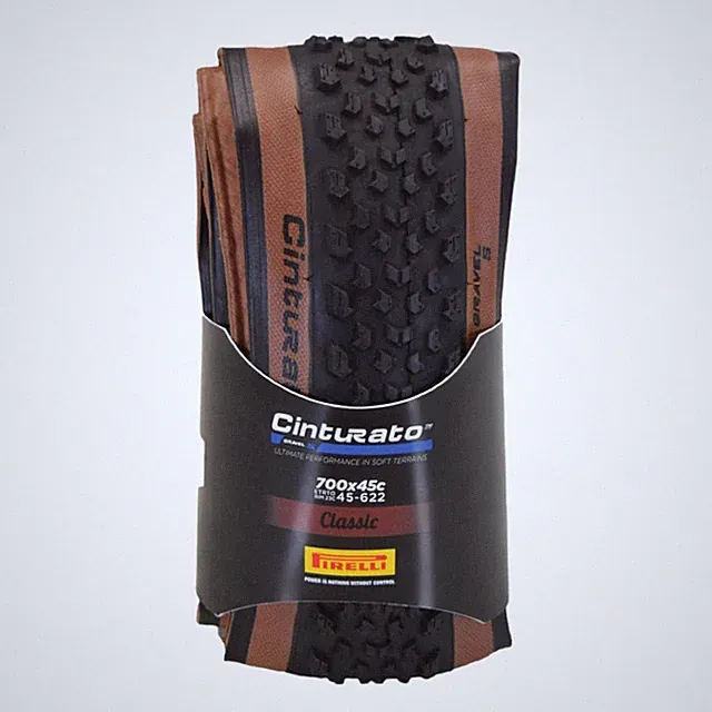 Pirelli Cinturato Gravel S Bike Tire, Clincher, Tubeless 700 x 45, Black/Tan