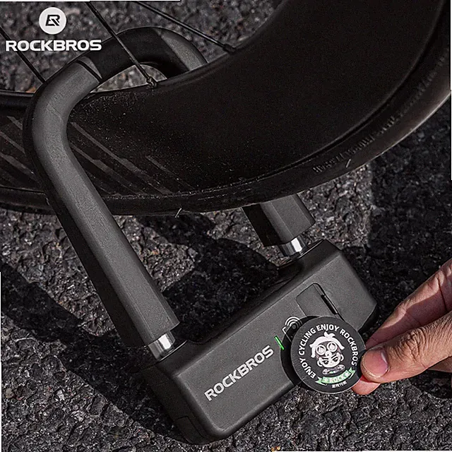 ROCKBROS Bike Lock Anti Theft Smart NFC Card U-Lock for MTB Road, Folding Bike