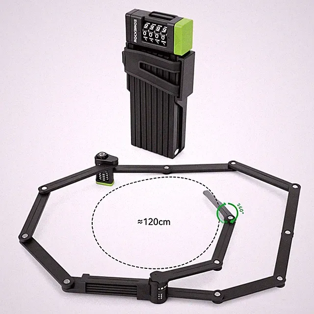 ROCKBROS Folding Bicycle Lock Anti-theft 4 Digit Password High Security