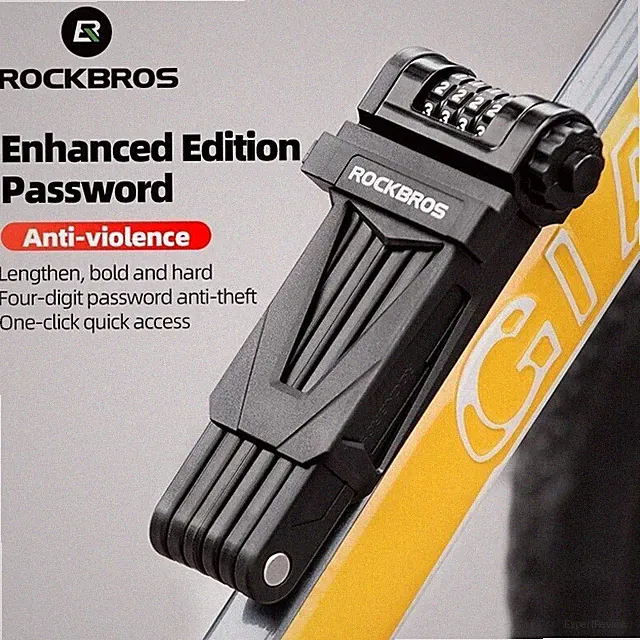 ROCKBROS Heavy Duty Folding Lock Bike Anti Theft with Mounting Bracket 4-Digit