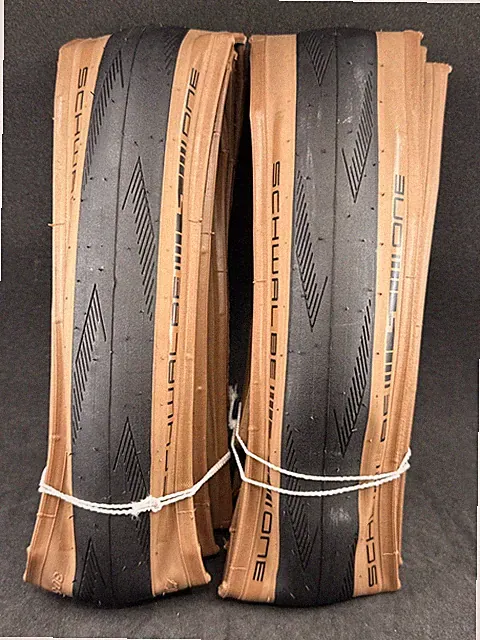 TWO Schwalbe One Tires 700c 30mm Folding Clincher Black & Tan 2x PAIR NEW