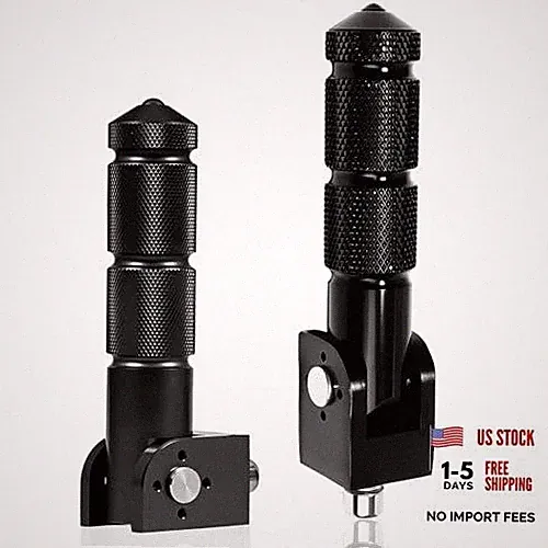 Universal Motorcycle Foot Pegs, Bicycle Bike Pegs, 90 Degree Foldable M8 Black