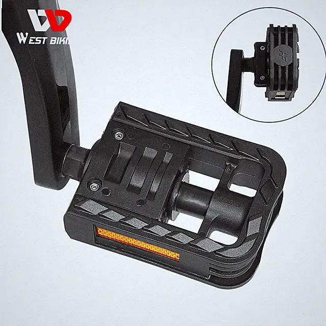 WEST BIKING Foldable Bicycle Pedals Nylon MTB Cycling Bike Folding Pedals 9/16in