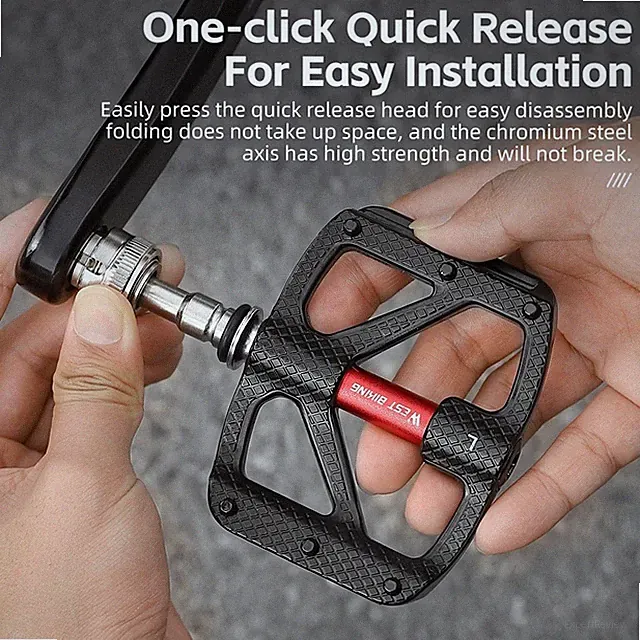 WEST BIKING Quick Release 3 Bearings Reflective Folding Bike Pedals a Pair