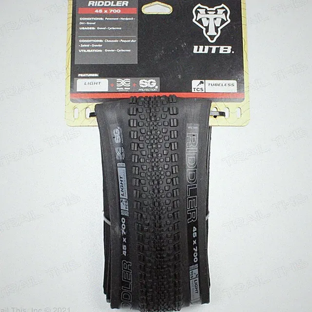 WTB Riddler 700 x 45c SG2 TCS Gravel Bike Tire Tubeless Ready Fast Rolling